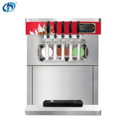 Good price 5 sabores Máquina automática para hacer helados Capacidad de producción continua 225-250 tazas / 100g R410a R134A refrigerante en línea