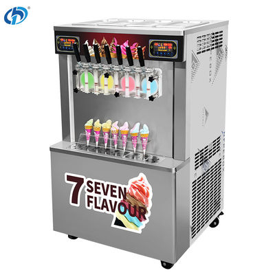 Good price Capacidad de producción continua 540 tazas / 70 g Máquina de helados de servicio suave 7 sabores Automática de helados de yogur en línea